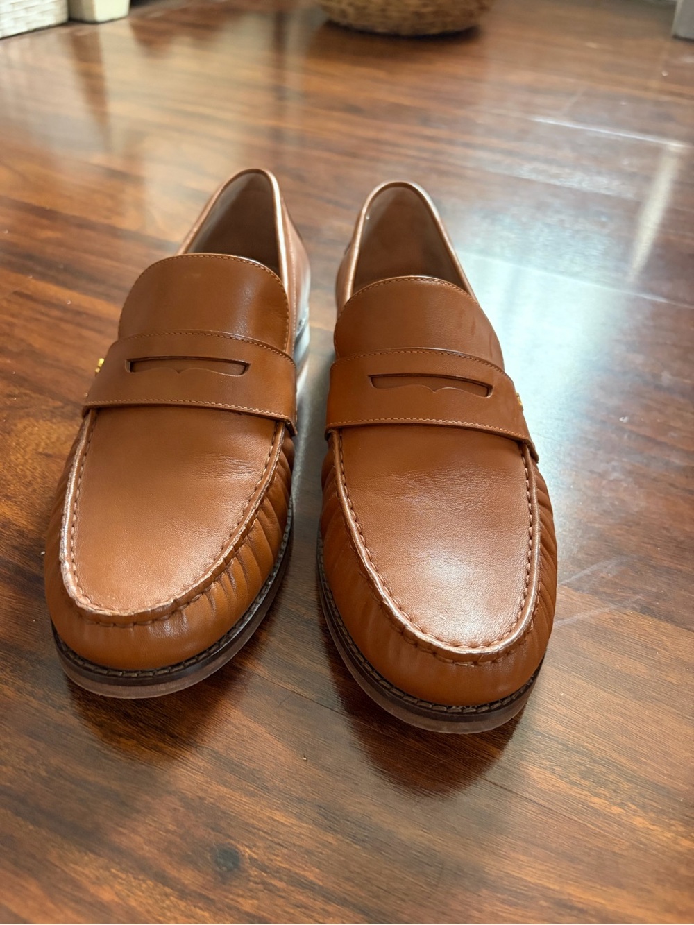 Cole Haan Women's Tan Leather Penny Loafers